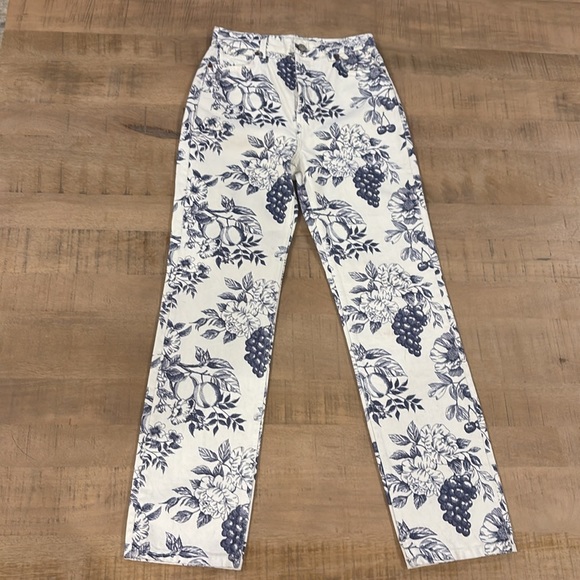 Reformation Cynthia Toile High Rise Straight Jeans Size 24 - Picture 5 of 9